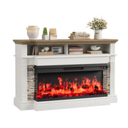 52" Electric Fireplace TV Stand with 3-Sided Glass Insert