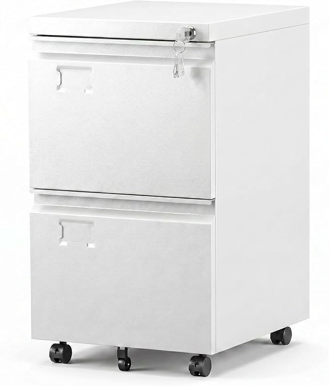 4-Drawer Metal File Cabinet with Lock & Name Card Slots