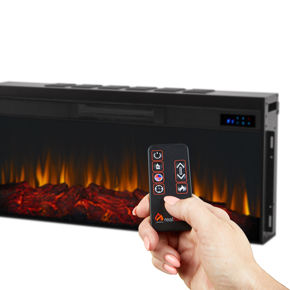Real Flame Monte Vista Electric Media Fireplace, White,9900E-W