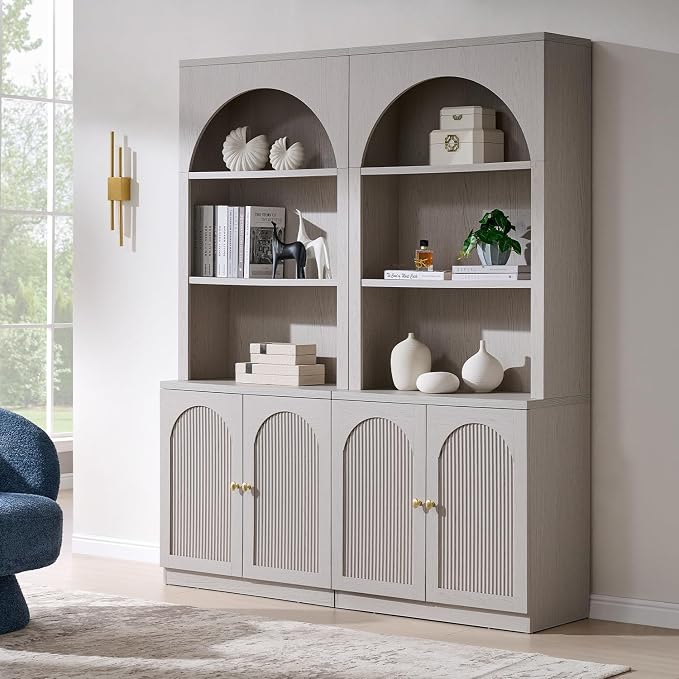 Light Grey Arched Bookcase
