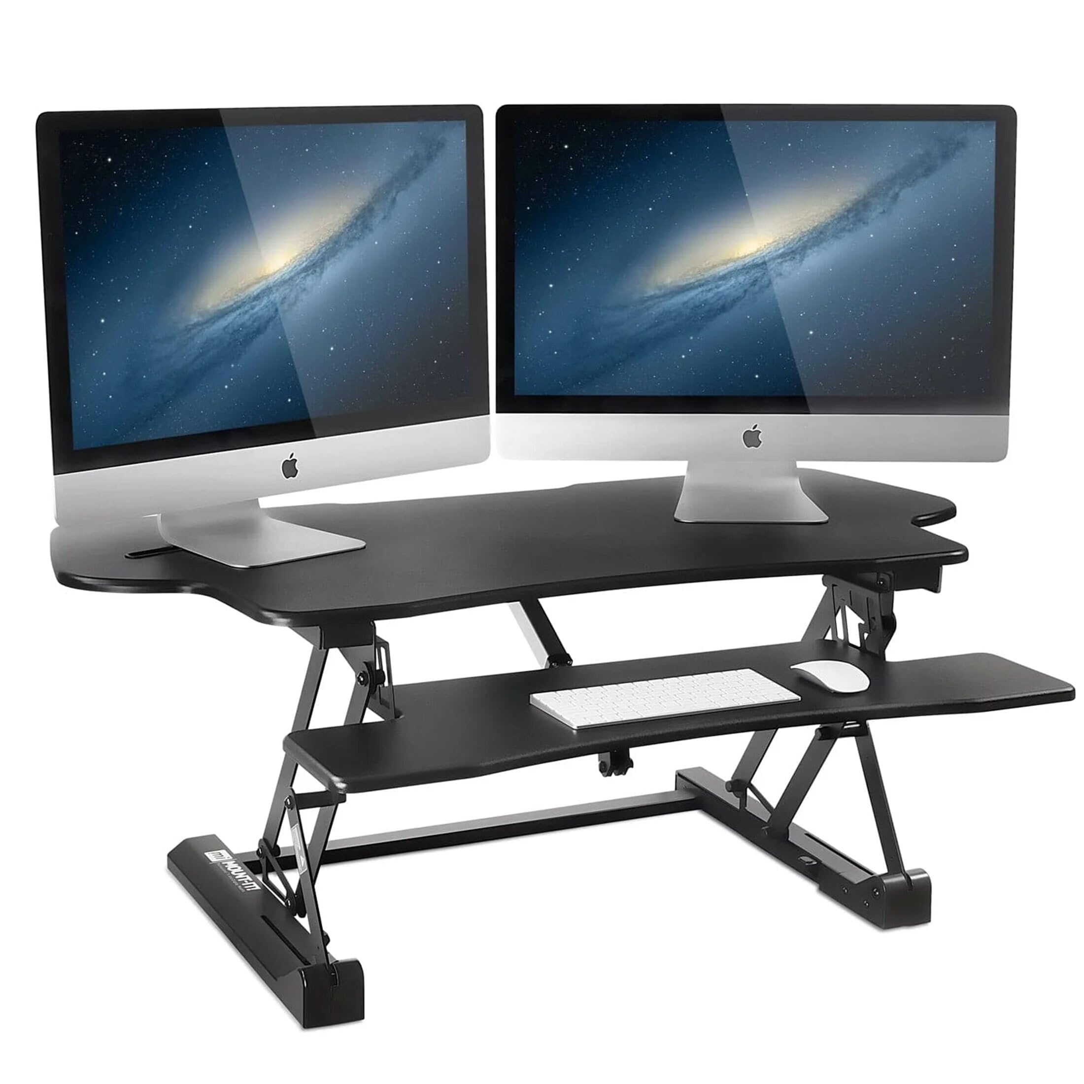Electric Standing Desk Converter – Dual Monitor, 48.5"
