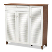 Baxton Studio Shoe Cabinets, White/Walnut