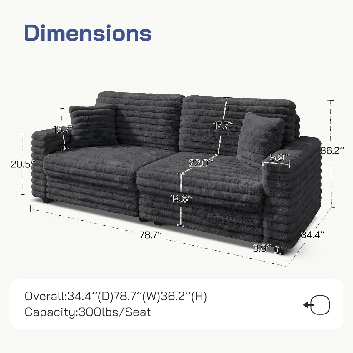 Corduroy Loveseat Sofa