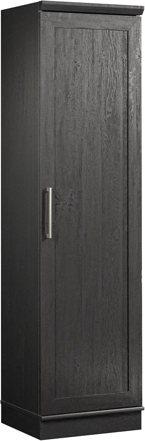 Narrow Single-Door Storage Cabinet with Adjustable Shelves