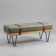 PU Leather Ottoman Bench with Metal Legs