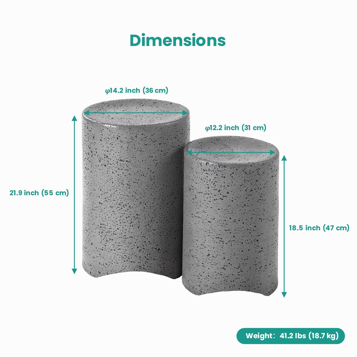 Nesting Patio Side Tables, Set of 2