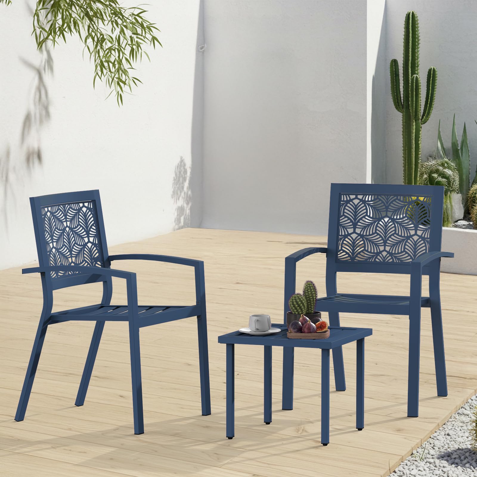 3-Piece Patio Bistro Set with 2 Chairs & Table