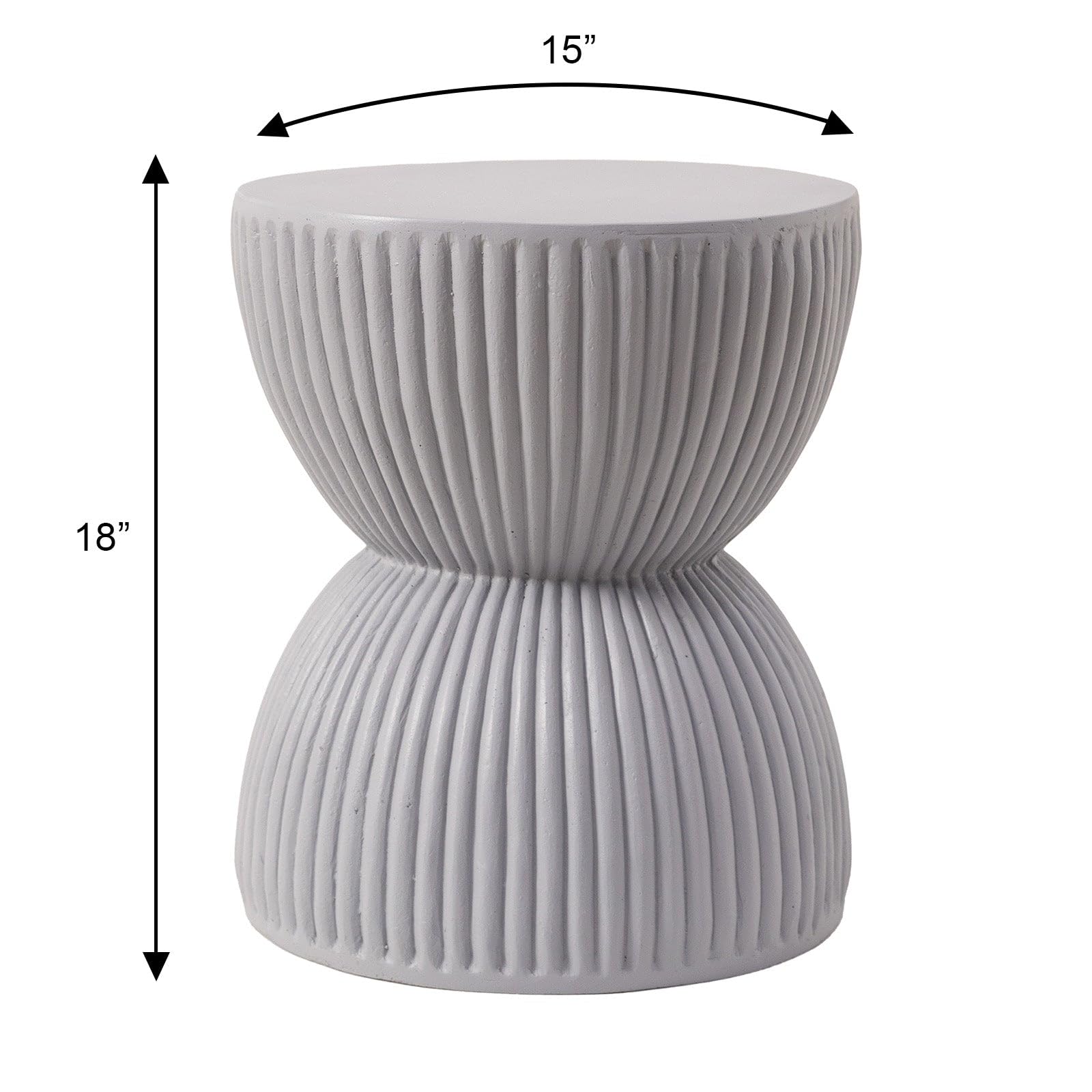 15" Round Hourglass Fiberstone Side Table