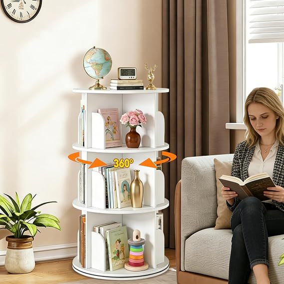 5-Tier Rotating Bookshelf