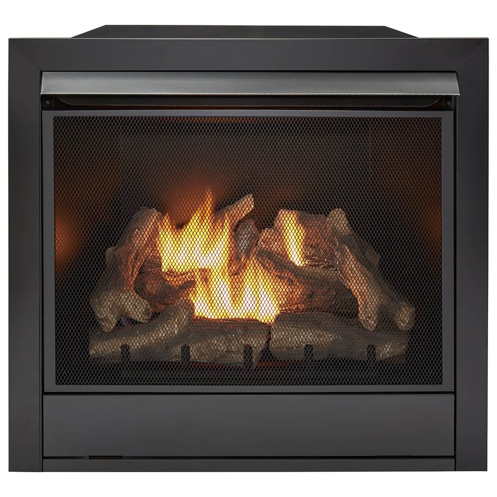 32" Ventless Dual Fuel Gas Fireplace Insert with Remote Control