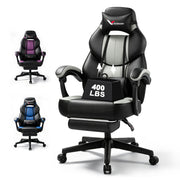Wide Seat Gaming Chair with Footrest