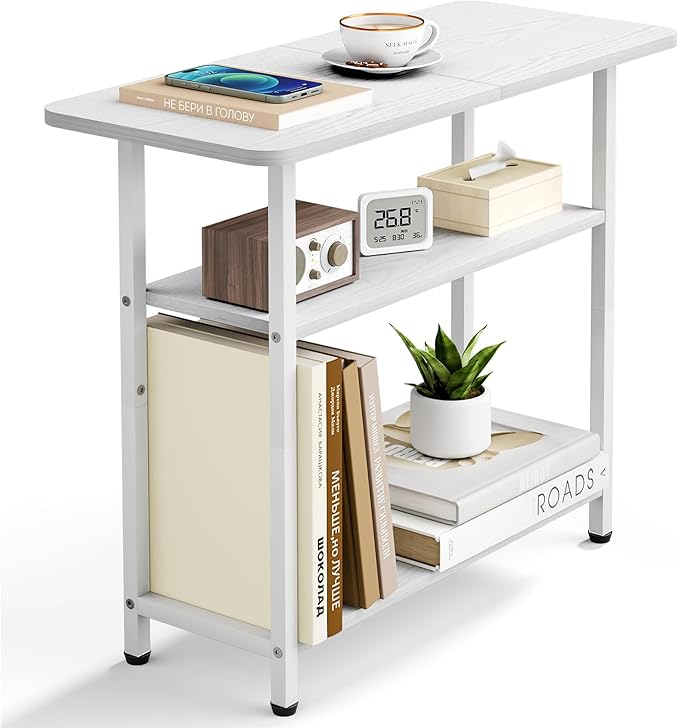 3-Tier Industrial Side Table with Steel Frame