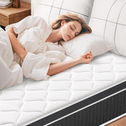 QUENSIYE Full Mattress, 14 Inch Ultra Comfort Hybrid Mattresses Queen Size, Foam with Independent Pocket Springs Mattress in a Box Pressure Relief & Supportive, Medium Firm