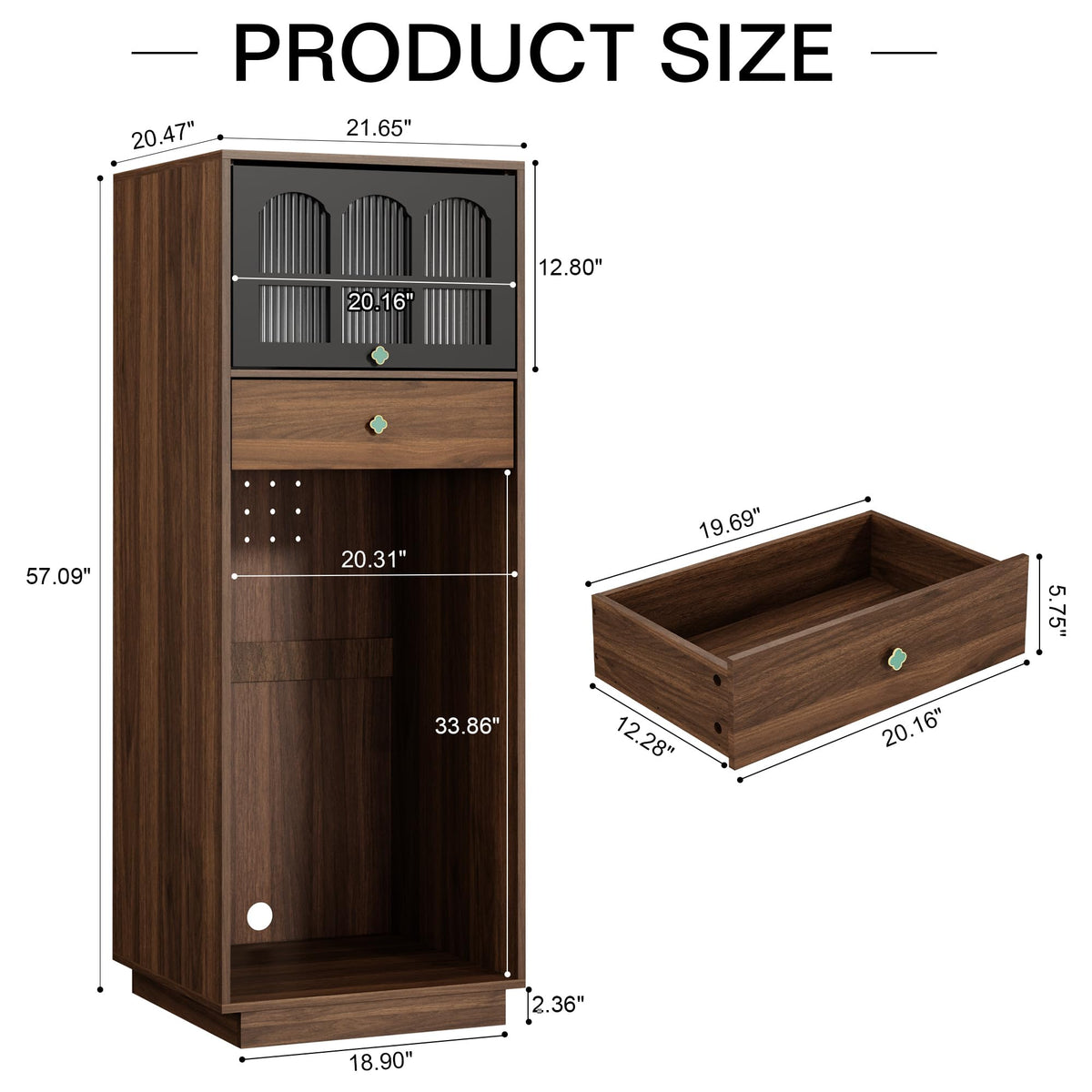 Bar Cabinet with Mini Fridge Space