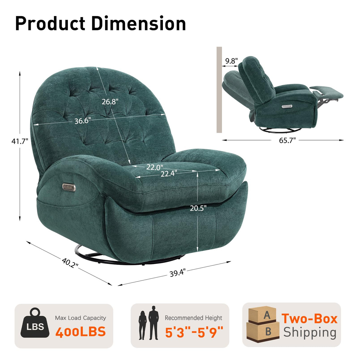 Green Power Swivel Rocker Recliner