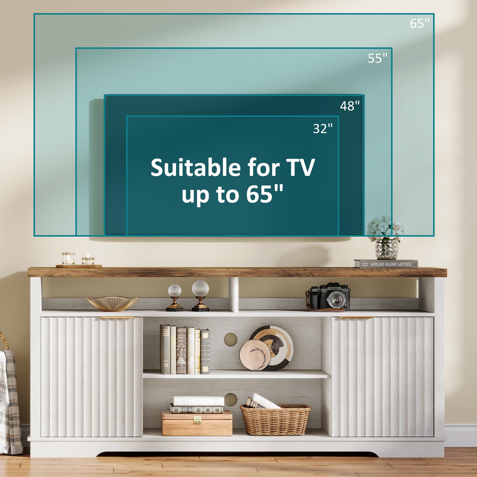 Farmhouse TV Stand for TVs Up to 65"