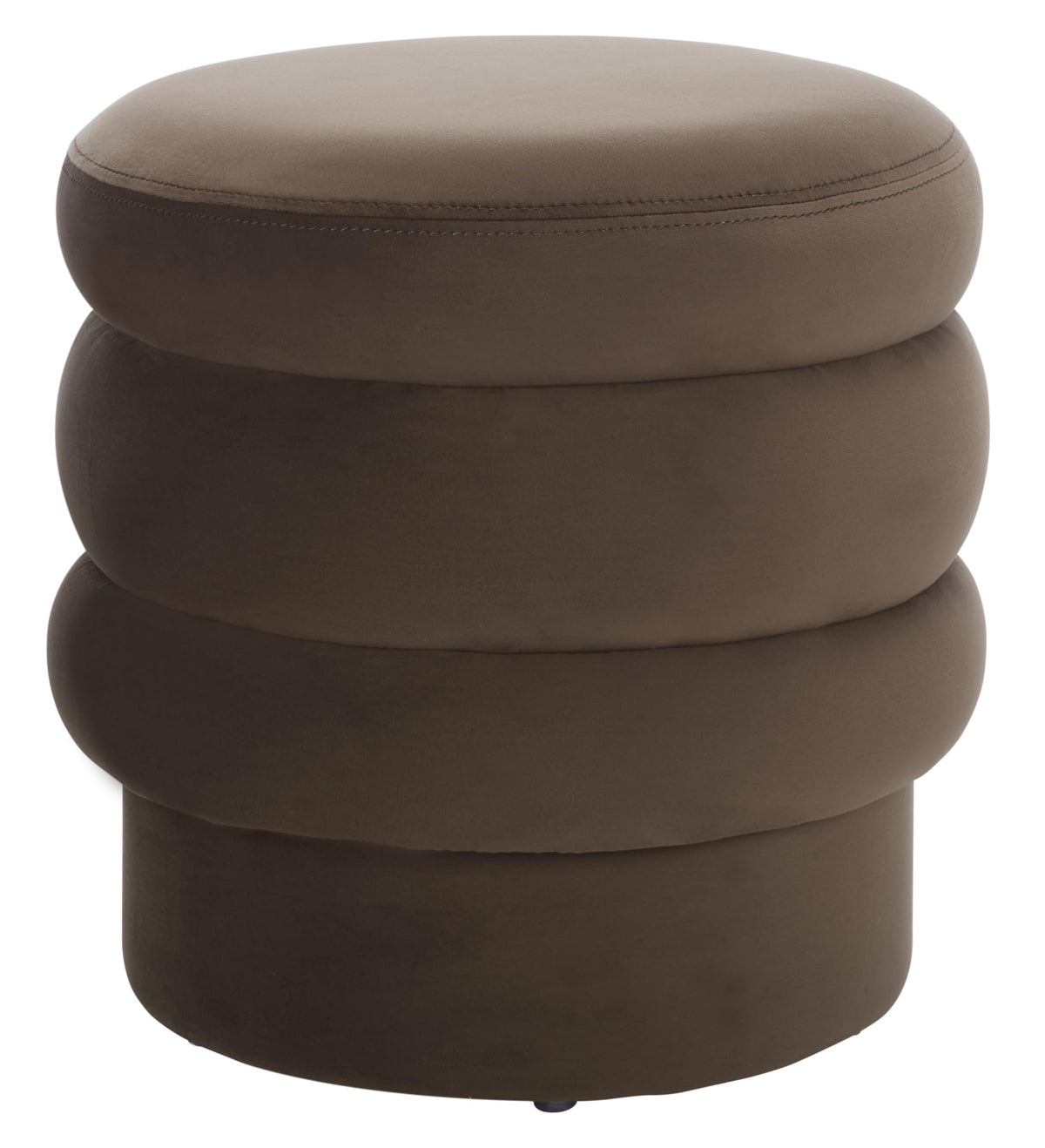 Chocolate Velvet Layered Ottoman