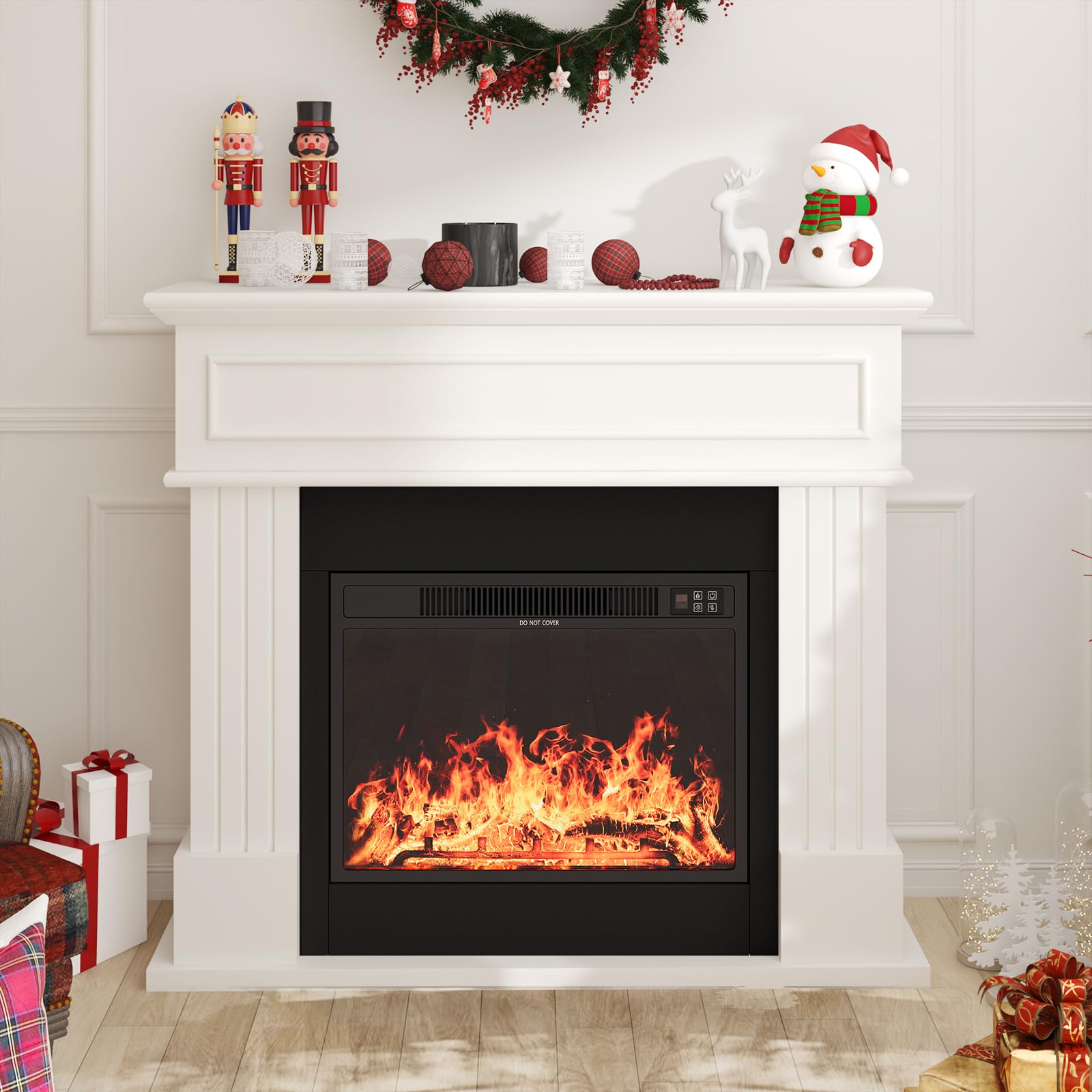 Electric Fireplace with Mantel TV Stand