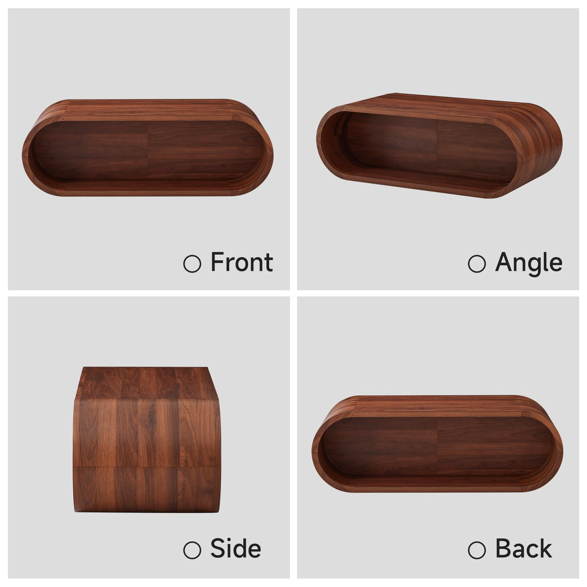 Oval Coffee Table with Storage