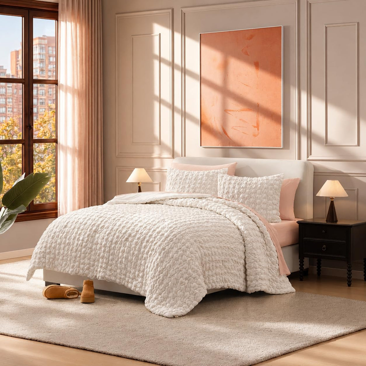 Ruched Microfiber Comforter Set