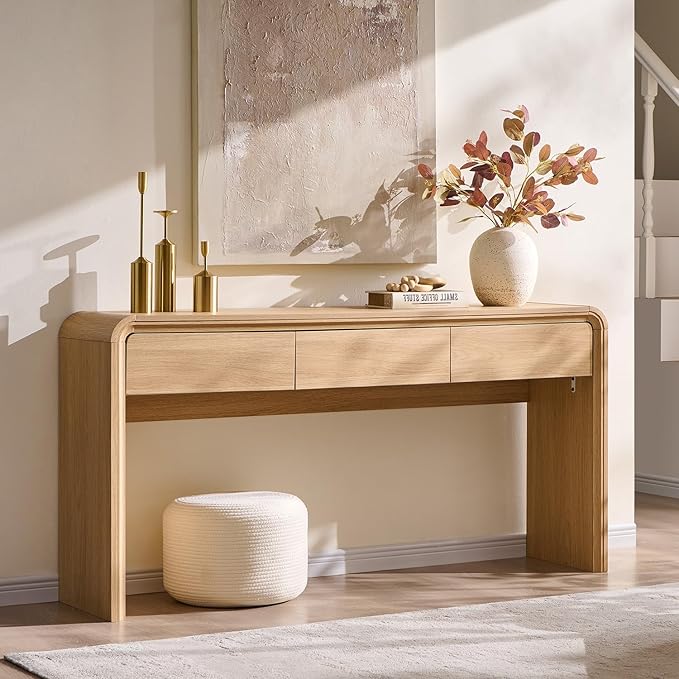 63" Console Table with 3 Drawers