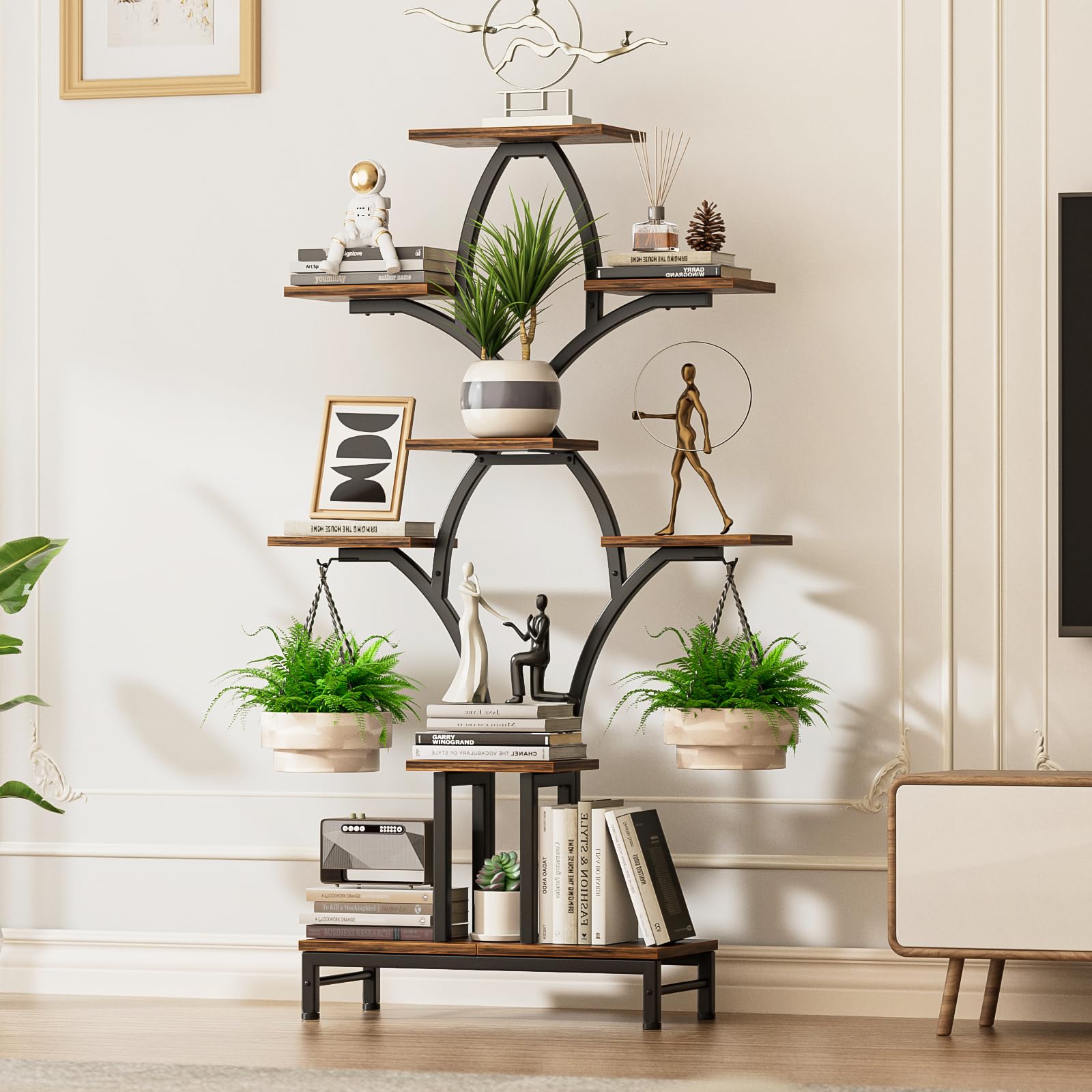 8-Tier Corner Plant Stand with Grow Lights
