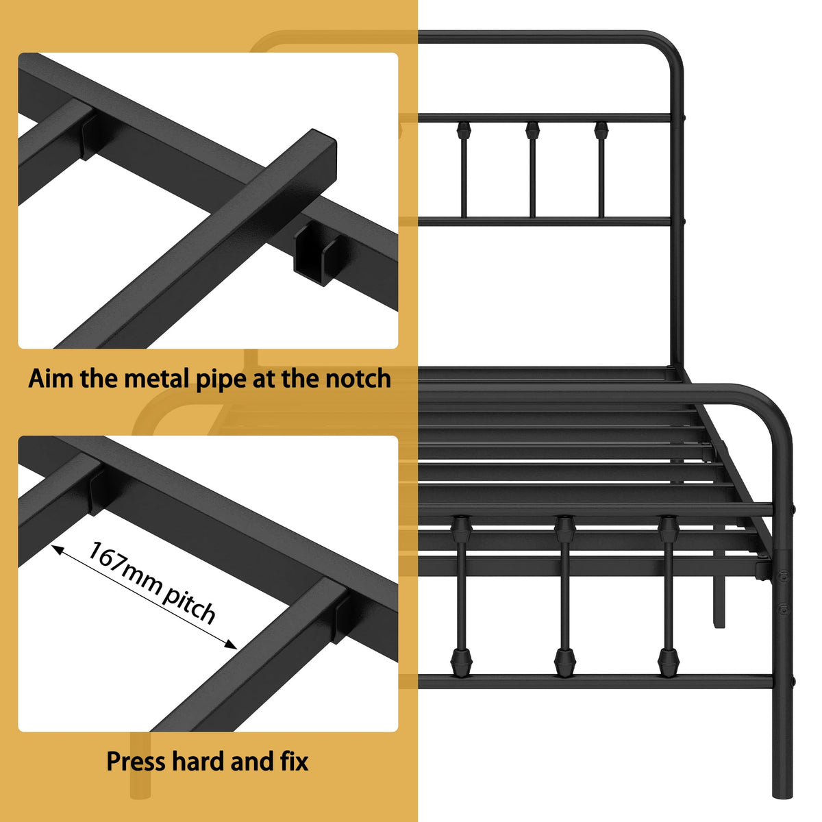Queen Victorian Metal Bed Frame