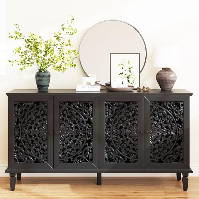 Carved 4-Door Sideboard