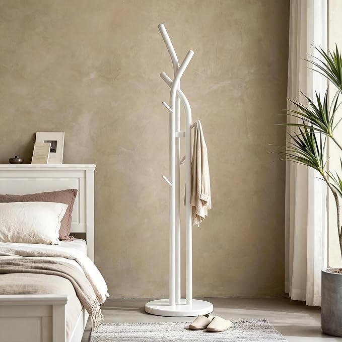 Solid Wood 9-Hook Coat Rack