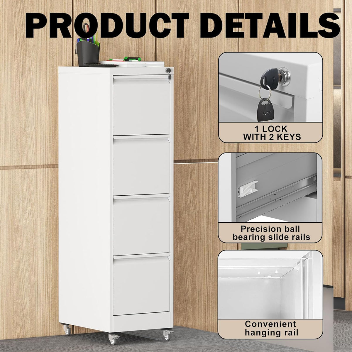 Mobile Steel Filing Cabinet