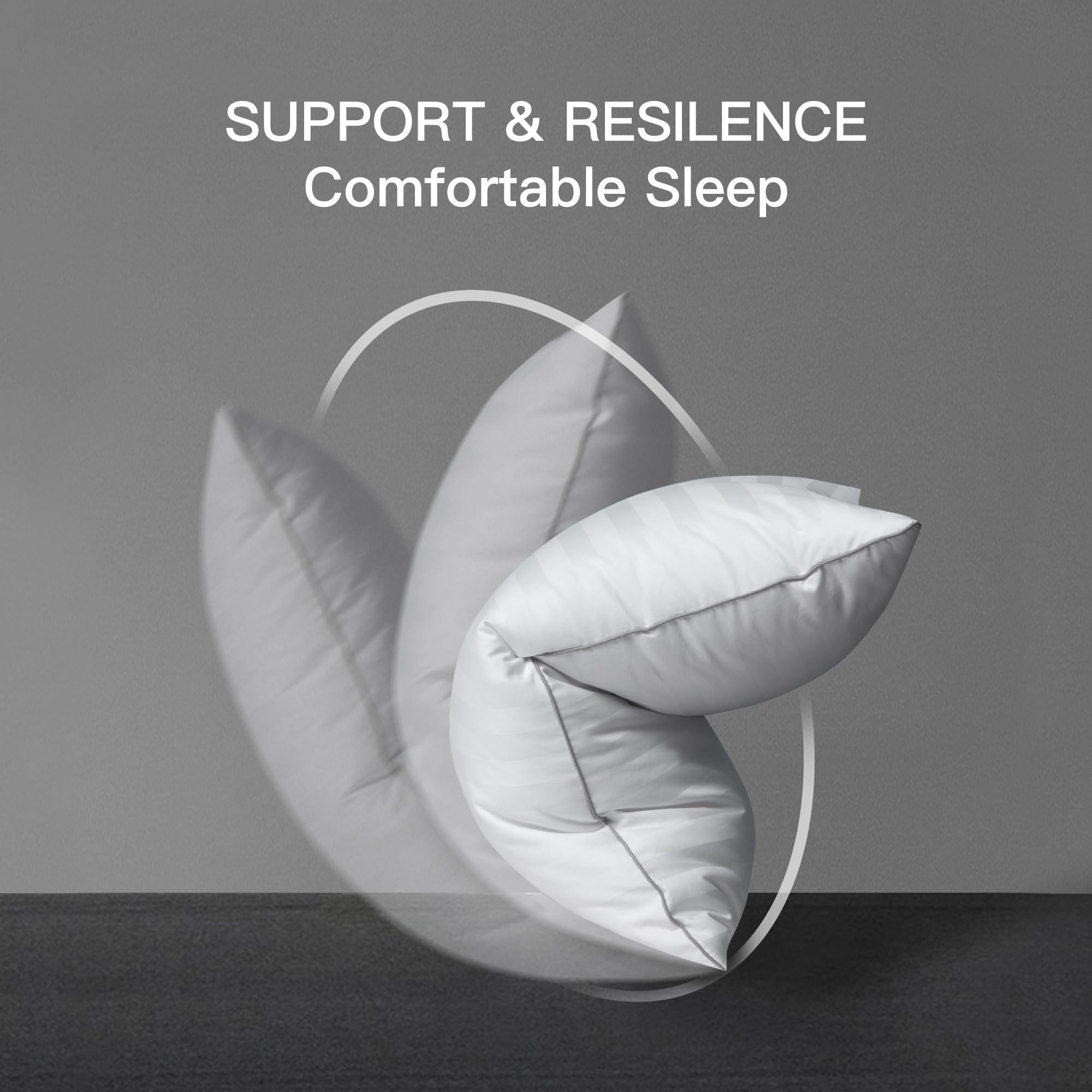 Feather Down Bed Pillows – 500 Thread Count, 100% Cotton Cover