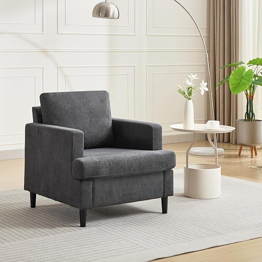 Beige Linen Accent Chair