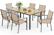 6-Person Outdoor Patio Dining Set with Umbrella Hole