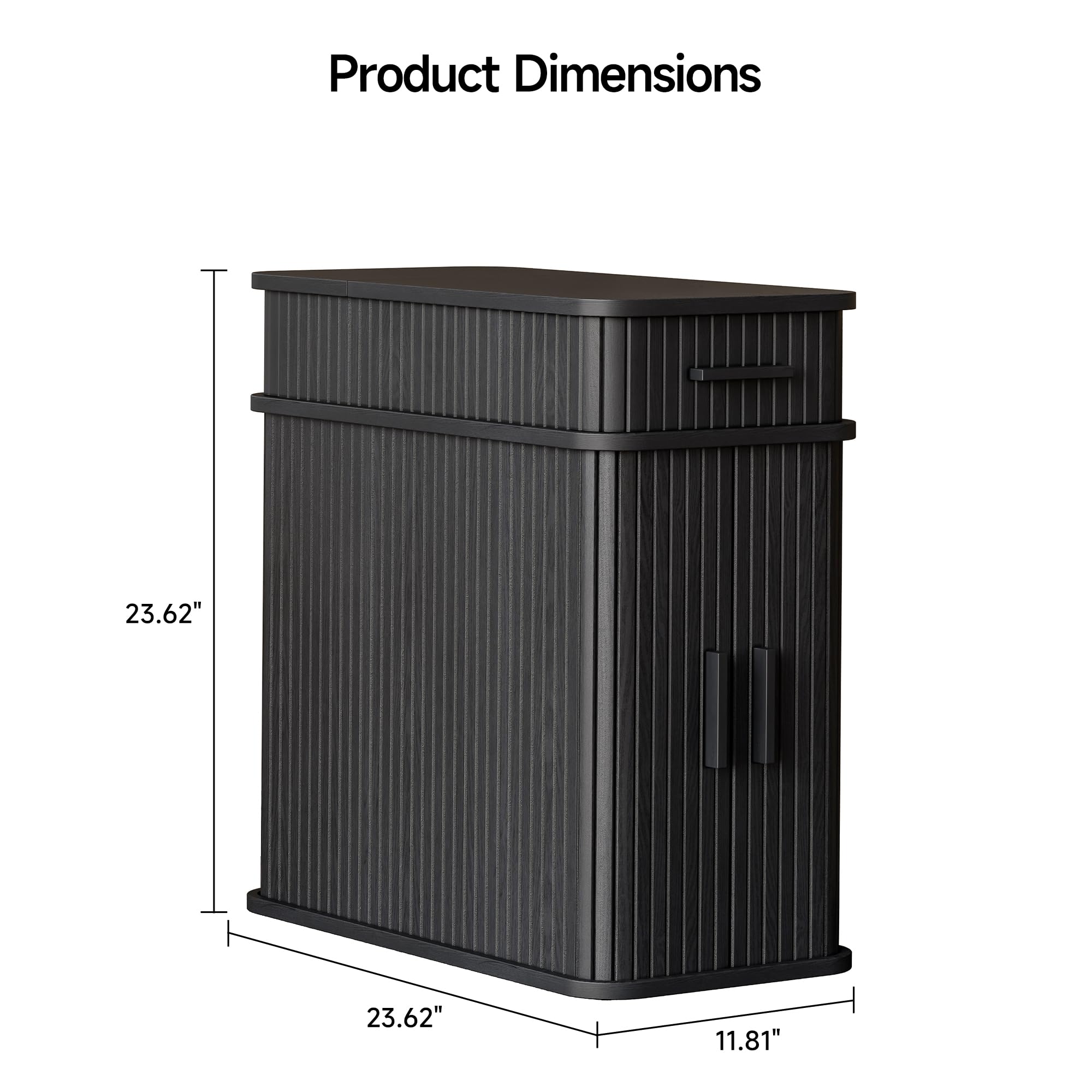 Fluted End Table with Charging Station & Storage