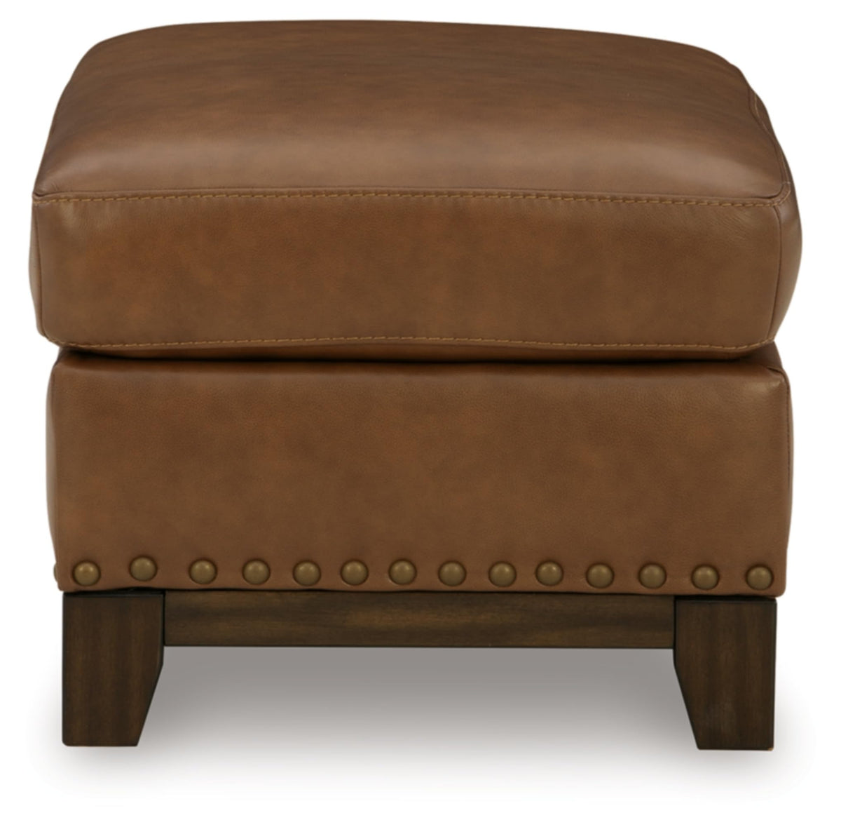 Signature Design by Ashley Brendola Leather Ottoman, Amber, No Assembly