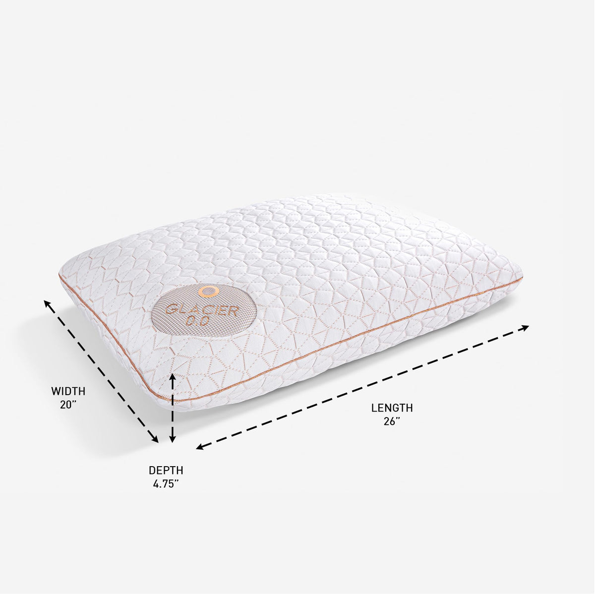 Bedgear Glacier Performance Pillow - Size 0.0 - Cooling Pillow for Hot Sleepers - Back, Stomach, Side Sleeper Pillow - 20" W x 26" L x 4.75" H