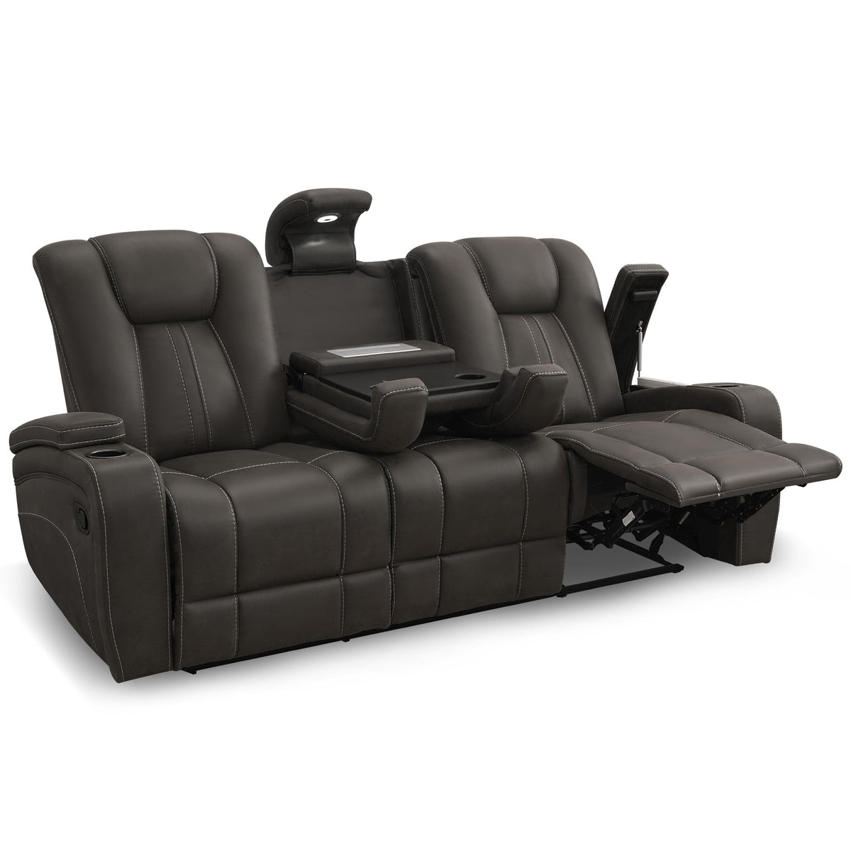 Oversized Recliner Sofa, Ergonomic 3-Seat Home Theater Seating