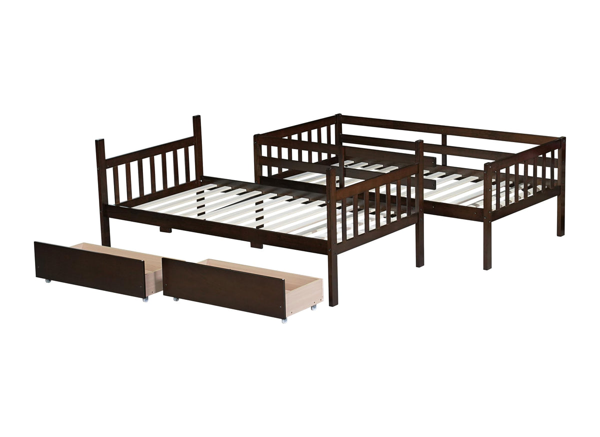 Twin Bunk Bed with Storage Drawers