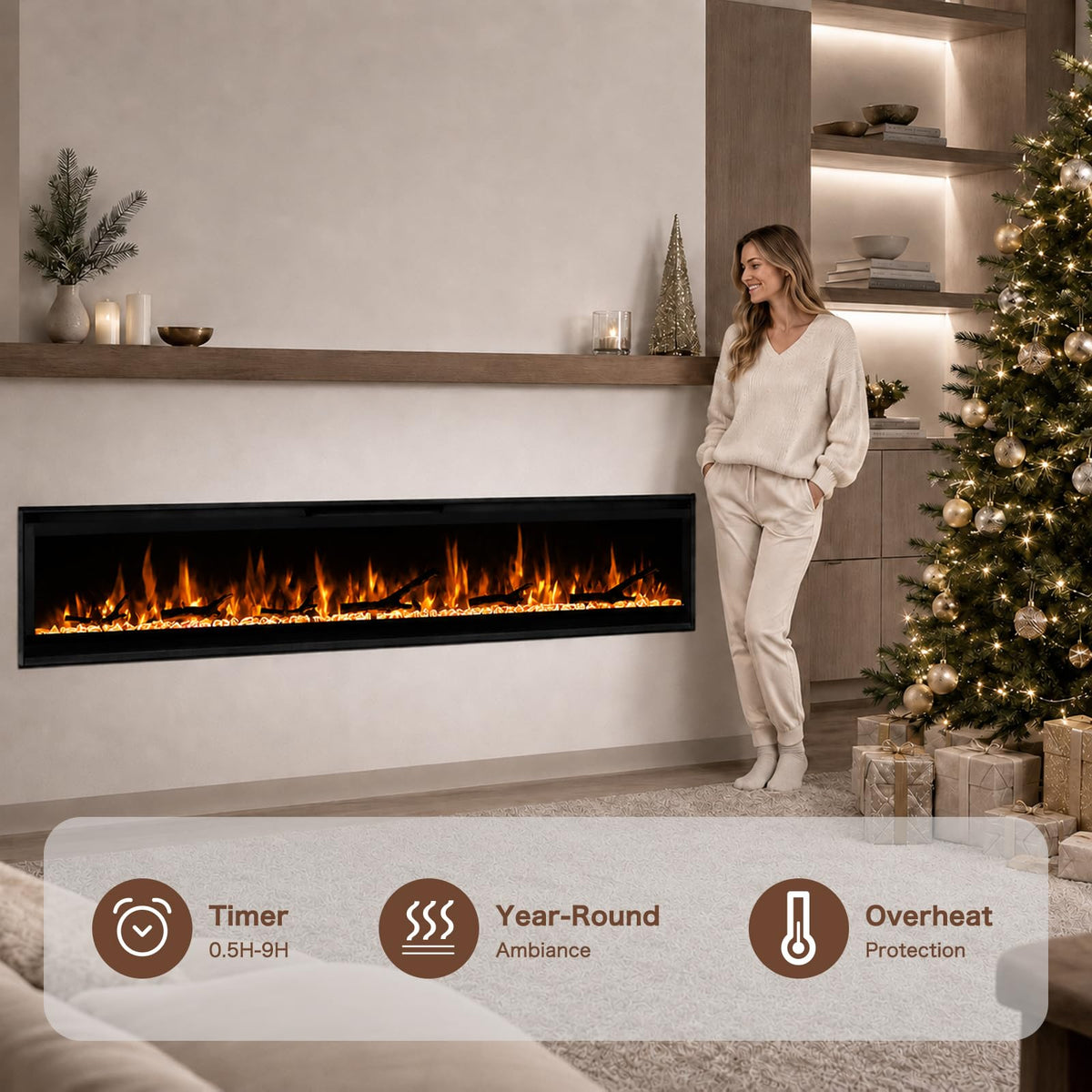 Wall-Mounted Electric Fireplace