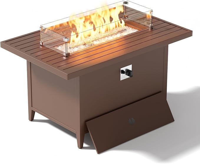 Rattan Propane Fire Pit Table