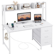 White Computer Desk with Hutch