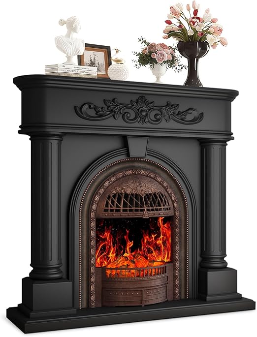 Electric Fireplace with Mantel & TV Stand