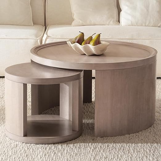 Round Nesting Coffee Table Set of 2