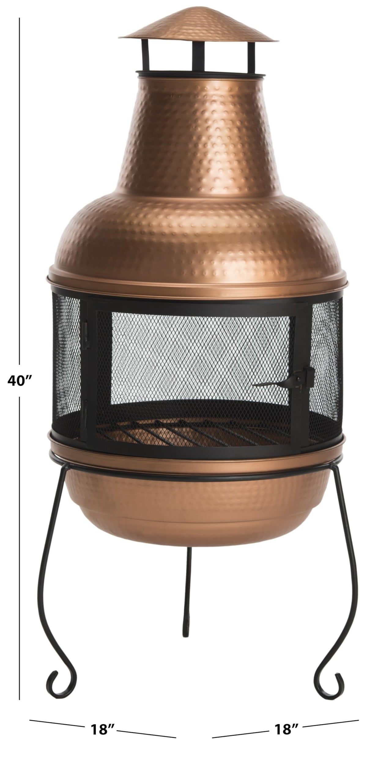 Safavieh Outdoor Collection Lima Copper and Black Chiminea