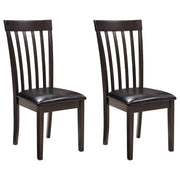 Dark Brown Rake Back Dining Chairs, Set of 2