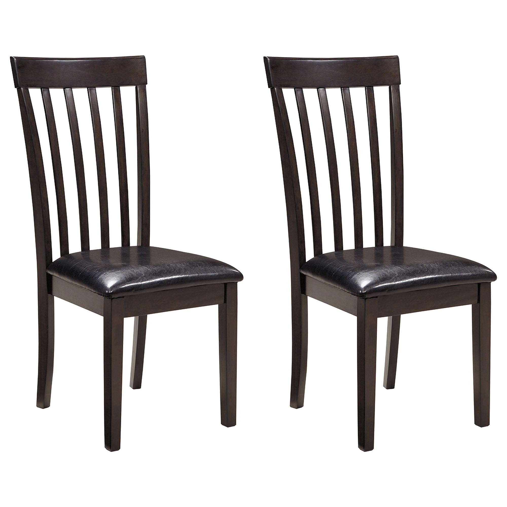 Dark Brown Rake Back Dining Chairs, Set of 2