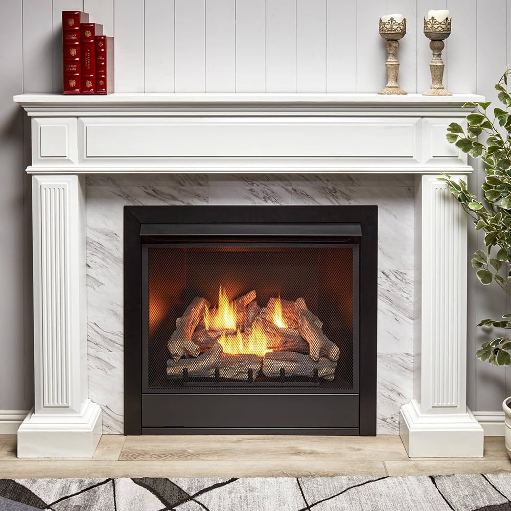 32" Ventless Dual Fuel Gas Fireplace Insert with Remote Control