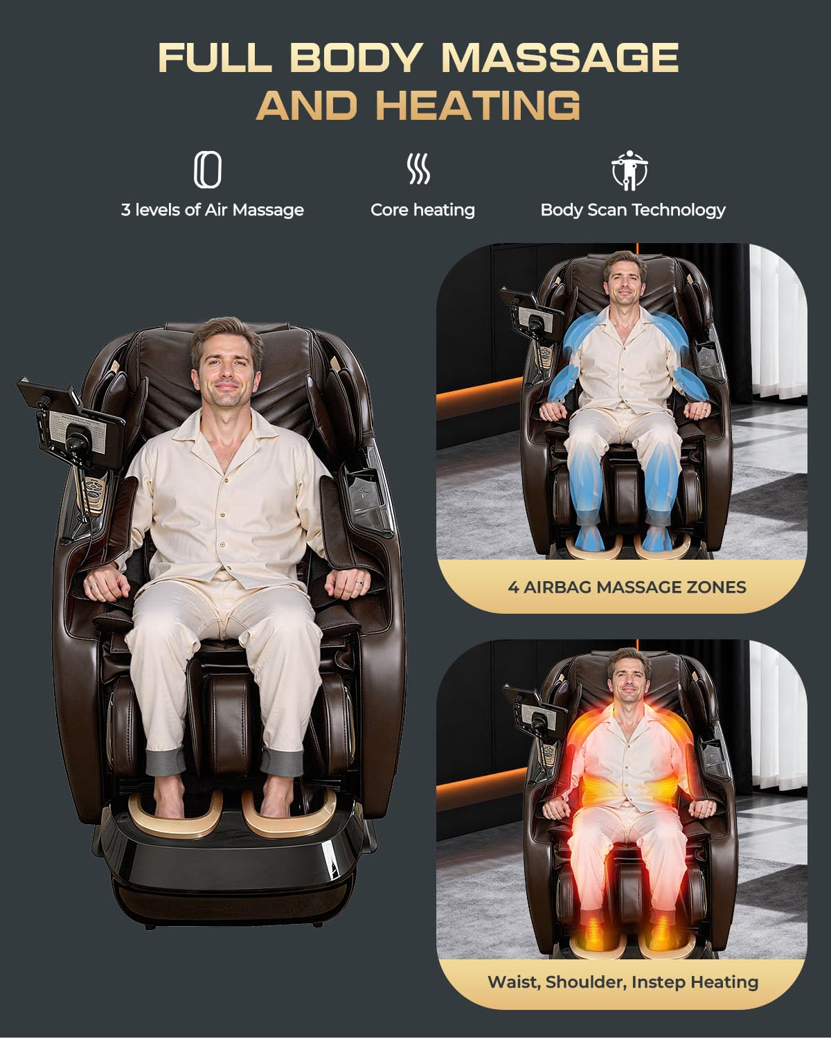 4D Full Body Zero Gravity SL-Track Massage Chair