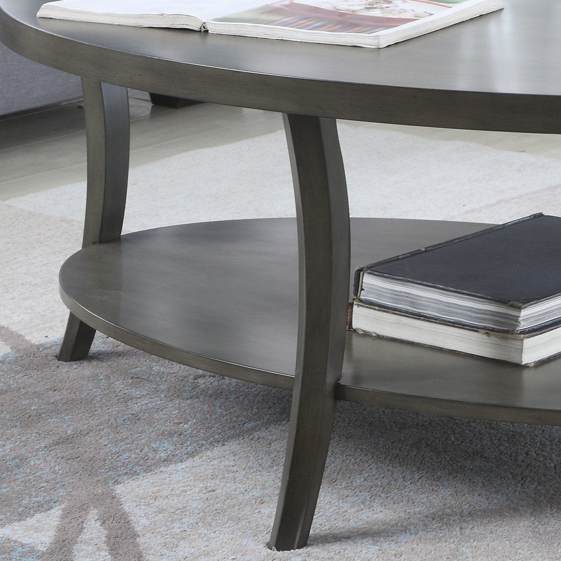 Gray Oval Coffee Table Set
