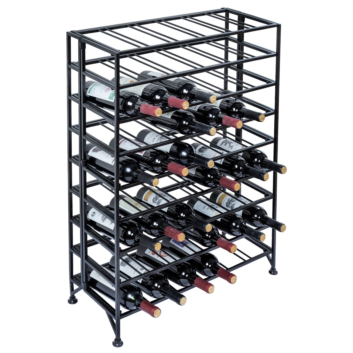 54-Bottle Freestanding Metal Wine Rack